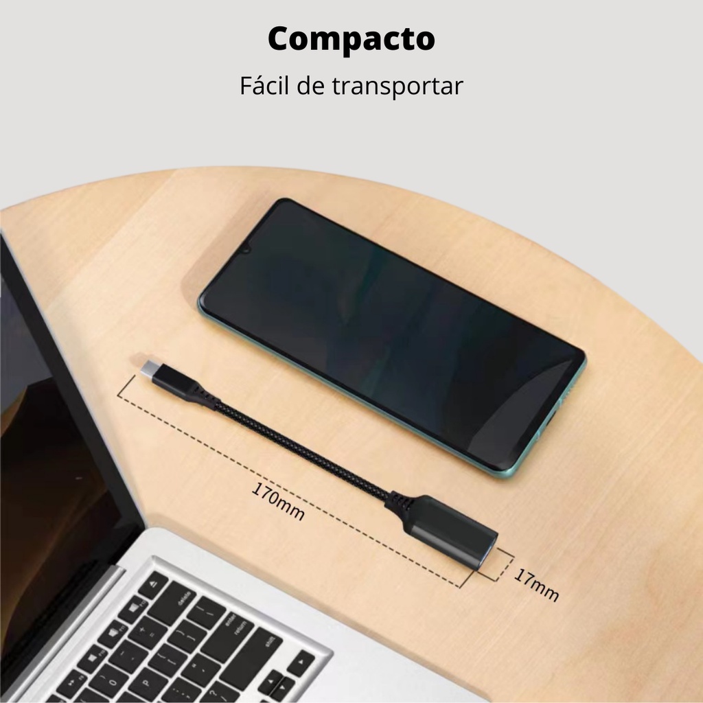 Cabo Adaptador OTG USB para Tipo C Mouse Teclado Pendrive 3.0 (2) Cabo Adaptador OTG USB para Tipo C 3.0 Conexão OTG: Conecte mouses, teclados e pendrives a dispositivos Tipo C. USB 3.0: Transferências de dados rápidas. Plug and Play: Fácil de usar, sem instalações extras. Portátil e Resistente: Ideal para o uso diário. Perfeito para expandir a funcionalidade dos seus dispositivos com entrada Tipo C