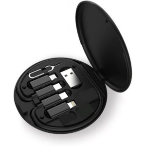 Conjunto de Adaptador de Cabo 6 em 1 Multifuncional: Vários adaptadores para carregamento e dados. USB C para USB: Conexão eficiente para dispositivos USB C. Kit Completo: Inclui todos os cabos necessários. Suporte de Telefone: Para visualização ideal durante o carregamento. Portátil: Design compacto e fácil de levar. Durável: Materiais resistentes para uso prolongado. Ideal para quem busca praticidade e organização