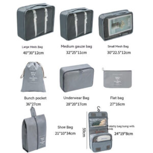 Kit 8 Peças Mala Organizadoras Viagem E Bolsa Para Maquiagem