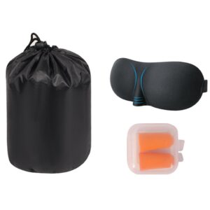 Kit Viagem Travesseiro Almofada Espuma Viscoelástica E Máscara Tapa Olho E Protetor Auricular