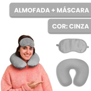 Kit almofada de pescoço + mascara para dormir Tampa olho descanso viagens
