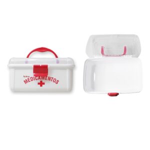 Maleta Kit Primeiros Socorros Caixa Pequena Nitronplast Frasqueira para Medicamentos de Plástico Guarda Remédios