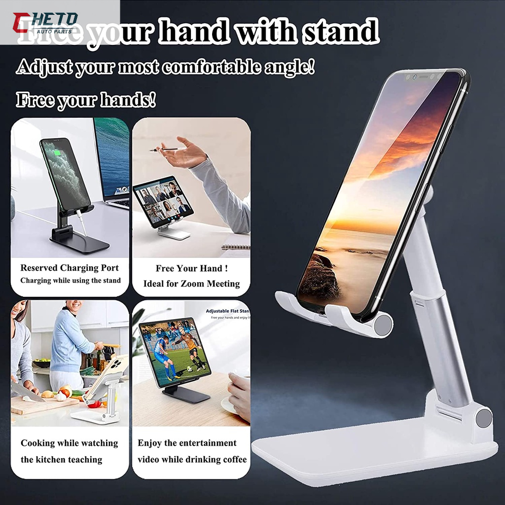 Suporte Para Celular e Tablet Dobrável Portátil Ajustável Apoio Mesa (1) Suporte Dobrável para Celular e Tablet Portátil: Fácil de dobrar e transportar. Ajustável: Vários ângulos para visualização ideal. Estável: Base sólida e segura. Compatível: Serve para diversos dispositivos. Design Moderno: Estilo que se adapta a qualquer lugar. Ideal para quem busca praticidade e conforto ao usar dispositivos móveis