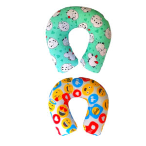 kit 2 Almofada Apoio De Pescoço C/Zíper Em Forma De U Travesseiro De Viagem algodão